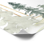 Wasserfarbenes Adventure Forest Pine Tree Begrüßun Poster (Ecke)