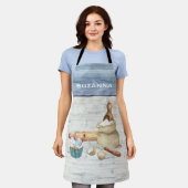 Wasserfarbenes Backbäcker Personalisiert Bake Schü Schürze (Getragen)