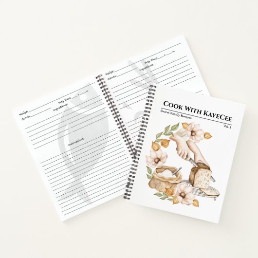 Wasserfarbenes Backbrot Leere Rezept Notizblock (Innenseite)