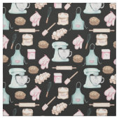 Wasserfarbenes Backen auf schwarz Stoff (Muster)