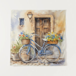 Wasserfarbenes Bicycle Art Tapestry Wandteppich