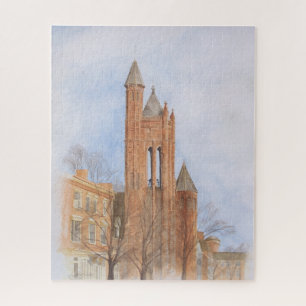 Wasserfarbenes Bild einer gotischen Kirche Puzzle