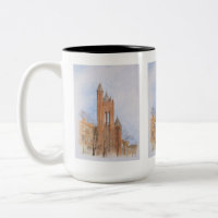 Wasserfarbenes Bild einer gotischen Kirche