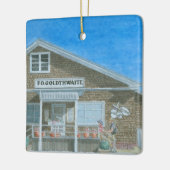 Wasserfarbenes Bild eines Gemischtwarenladens in M Keramikornament (Links)