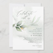 Wasserfarbenes Blattwerk, Hochzeit in Olivgrün und (Vorderseite)