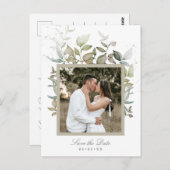 Wasserfarbenes Blattwerk Hochzeitsstich Foto Save Postkarte (Vorne/Hinten)