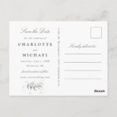 Wasserfarbenes Blattwerk Hochzeitsstich Foto Save Postkarte (Rückseite)