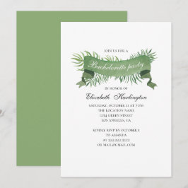 Wasserfarbenes Blattwerk. Tropischer Junggeselinne Einladung