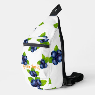 Wasserfarbenes Blaubeer-Botanikmuster Crossbody Bag