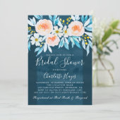 Wasserfarbenes blaues Elegantes Brautparty Einladung (Stehend Vorderseite)