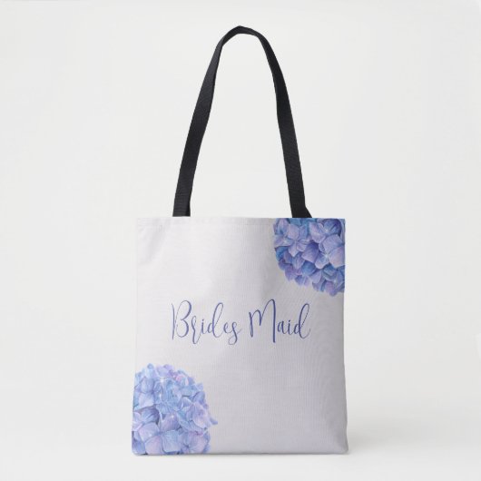 Wasserfarbenes Blaues Hydrangea-Brautparty Tasche (Vorderseite)