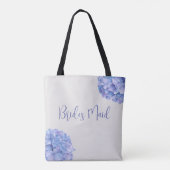Wasserfarbenes Blaues Hydrangea-Brautparty Tasche (Rückseite)