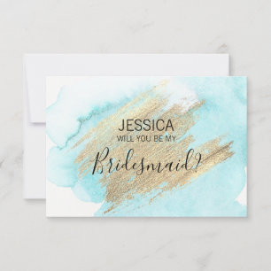 Wasserfarbenes blaues Wasser wirst du meine Brides Einladung