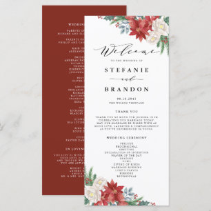 Wasserfarbenes Blumenbouquet Winterhochzeitszeremo Programm