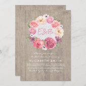 Wasserfarbenes Blumendraht Rustikales Brautparty Einladung (Vorne/Hinten)