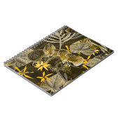 Wasserfarbenes blumengelb-braunes Muster. Notizblock (Linke Seite)