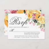 Wasserfarbenes Blumengericht RSVP Karte (Vorne/Hinten)