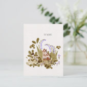 Wasserfarbenes Blumenhaus Postkarte (Stehend Vorderseite)