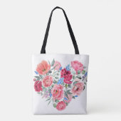Wasserfarbenes Blumenherz, Frühlingsillustrierung. Tasche (Rückseite)