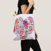 Wasserfarbenes Blumenherz, Frühlingsillustrierung. Tasche (Von Nahem)