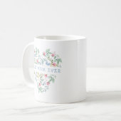 Wasserfarbenes Blumenherz Kaffeetasse (Vorderseite Links)
