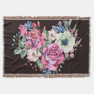 Wasserfarbenes Blumenherz: Vintage Rose. Decke