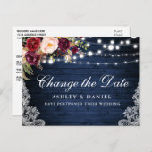 Wasserfarbenes Blumenholz ändert das Datum Postkarte (Vorne/Hinten)