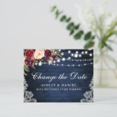 Wasserfarbenes Blumenholz ändert das Datum Postkarte (Stehend Vorderseite)