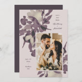 Wasserfarbenes Blumenmaul Save the Date Foto Einladung (Vorne/Hinten)