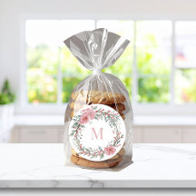 Wasserfarbenes Blumenmonogramm – Persönliche Initi