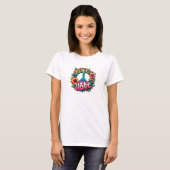 Wasserfarbenes Boho Ruhe und Liebe Blumen T-Shirt (Vorne ganz)