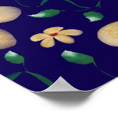 Wasserfarbenes botanisches nahtloses Muster Poster (Ecke)