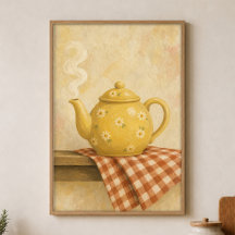 Wasserfarbenes Cottagecore-Kunstposter Morgen-Teek