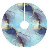 Wasserfarbenes Daphonous Chic Elegante Polyester Weihnachtsbaumdecke (Vorderseite)