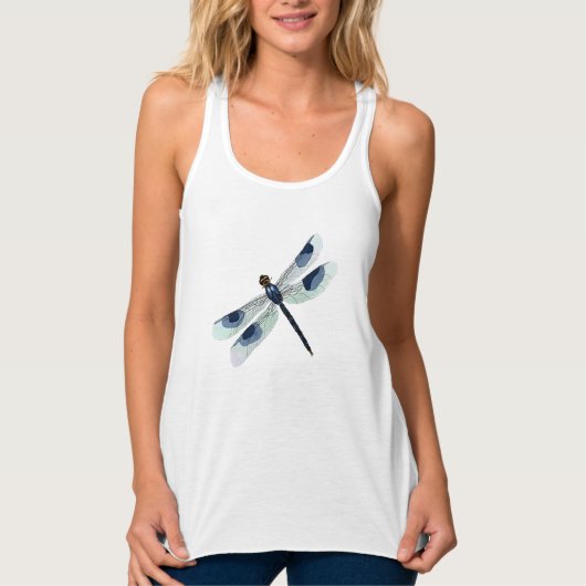 Wasserfarbenes Dragonfly-Shirt Tank Top (Vorderseite)