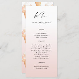 Wasserfarbenes Eis Creme Brautparty Menükarte