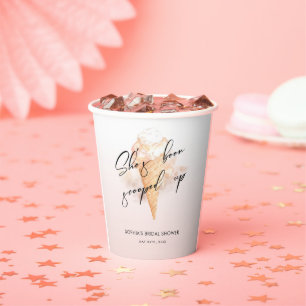 Wasserfarbenes Eis Creme Brautparty Pappbecher