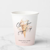 Wasserfarbenes Eis Creme Brautparty Pappbecher (Vorderseite)