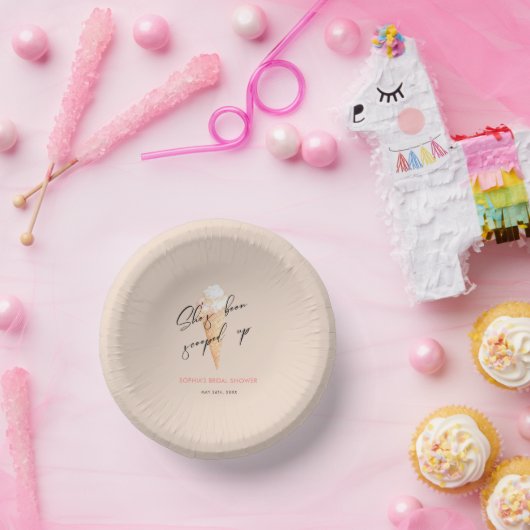 Wasserfarbenes Eis Creme Brautparty Pappteller (Party)