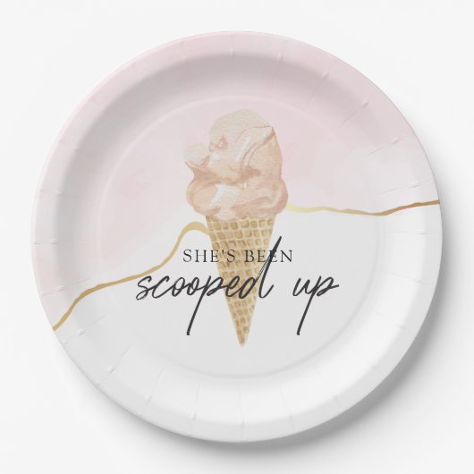 Wasserfarbenes Eis Creme Brautparty Pappteller (Vorderseite)