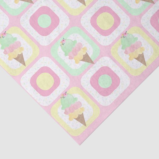 Wasserfarbenes Eis Creme Party Seidenpapier (Ausschnitt)