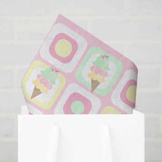 Wasserfarbenes Eis Creme Party Seidenpapier (Geschenktüte)
