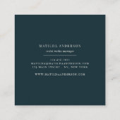 Wasserfarbenes, elegantes Blumenmuster und Blattwe Quadratische Visitenkarte (Rückseite)