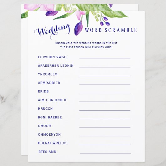 Wasserfarbenes, elegantes Brautparty-Spiel (Vorne/Hinten)