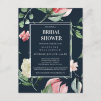 WASSERFARBENES ERRÖTEN BLUMEN-HOCHZEITSEINLADUNG
