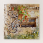 Wasserfarbenes Fahrrad Art Puzzle (Horizontal)