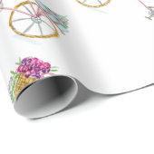 Wasserfarbenes Fahrrad für Kuchen und Blumen Geschenkpapier (Rolleneckpunkt)