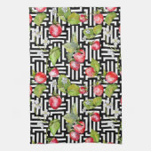 Wasserfarbenes, florales Erdbeermuster Geschirrtuch (Vertikal)