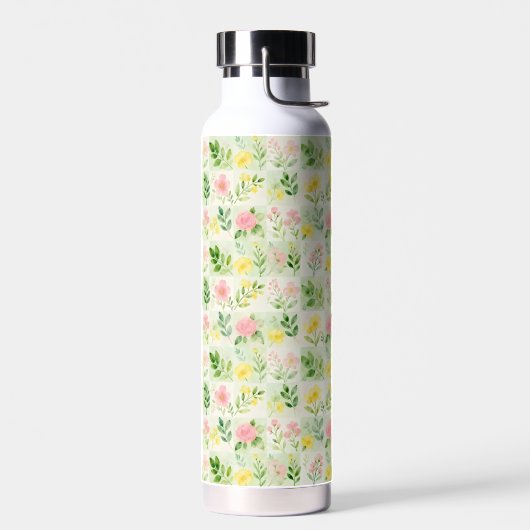 Wasserfarbenes florales Rastermuster Trinkflasche (Links)