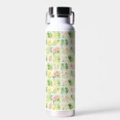 Wasserfarbenes florales Rastermuster Trinkflasche (Vorne)